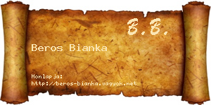Beros Bianka névjegykártya